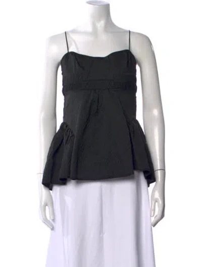 Pre-owned Cecilie Bahnsen Square Neckline Sleeveless Top In Black