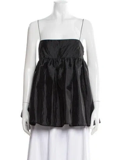 Pre-owned Cecilie Bahnsen Square Neckline Sleeveless Top In Black