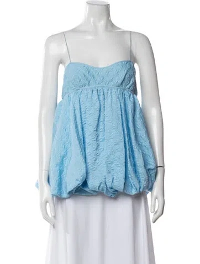 Pre-owned Cecilie Bahnsen Strapless Top In Blue