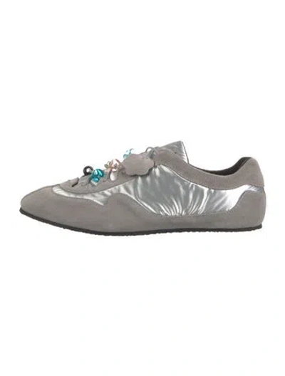 Pre-owned Cecilie Bahnsen Suede Sneakers In Grey