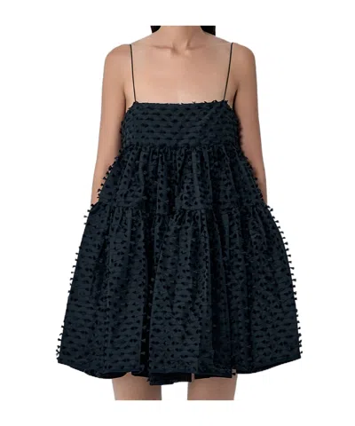 Cecilie Bahnsen Oberra Fiamma Fil Coup Dress In Black