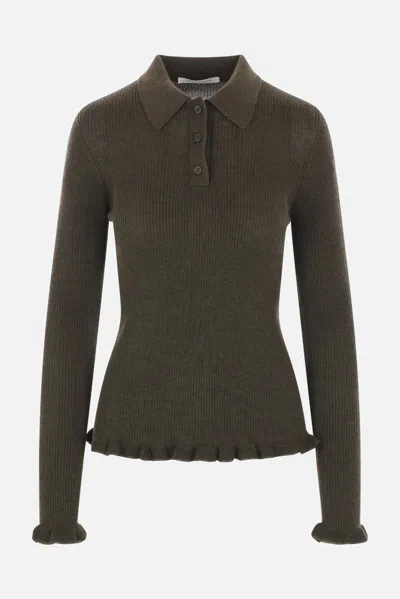 Cecilie Bahnsen Sweaters In Olive Grey