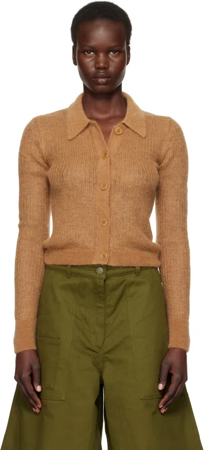 Cecilie Bahnsen Tan Jaki Cardigan In Chestnut