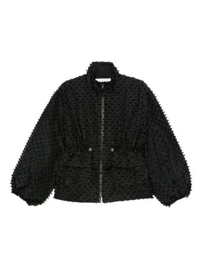 Cecilie Bahnsen Textured Balloon-sleeve Jacket In Black