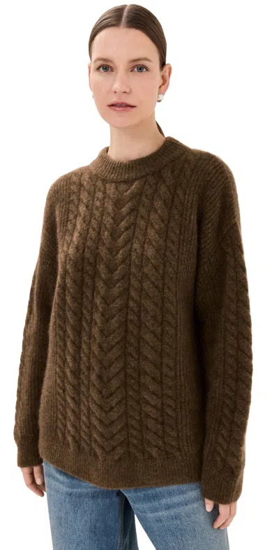 Cecilie Bahnsen Textured Mohair Fall Brown Anette Sweater Fall Brown