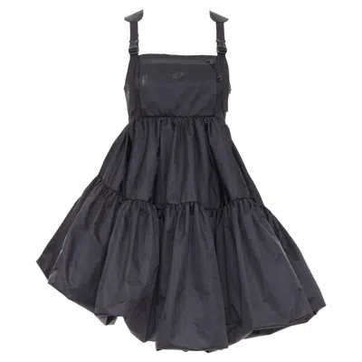 Pre-owned Cecilie Bahnsen The North Face Shara Mountain Nylon Tiered Babydoll Dress Xs In Black