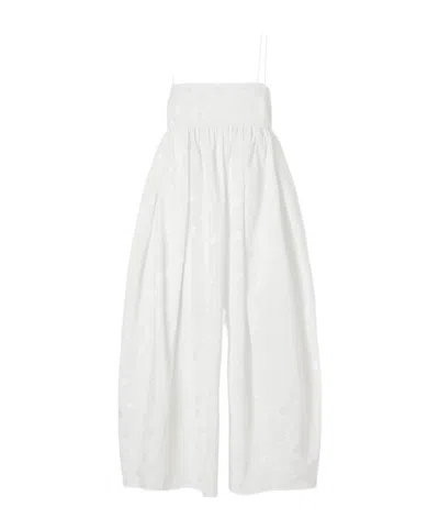 Cecilie Bahnsen Thin Strap Square Neck Dress In White