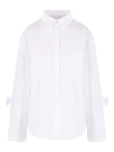 Cecilie Bahnsen Tie-cuff Cotton Shirt In White