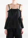 Cecilie Bahnsen Tie-detailing Top In Black