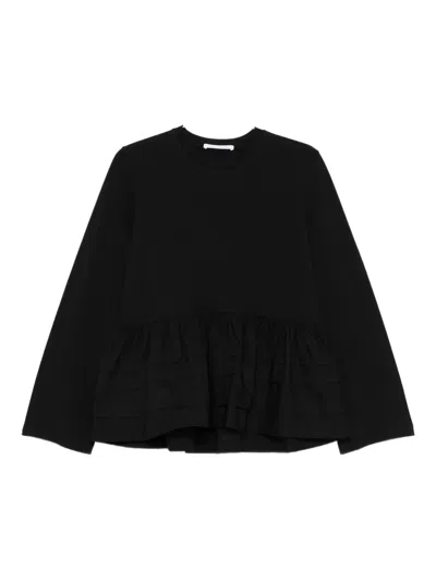 Cecilie Bahnsen Tiered-ruffles Top In Black