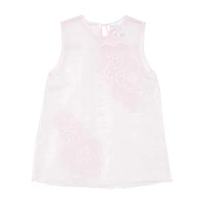Cecilie Bahnsen Floral-embellished Sleeveless Top In Pink
