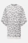 Cecilie Bahnsen Floral-sequins T-shirt In Silver