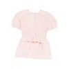 Cecilie Bahnsen Puff-sleeve Ruffled Top In Pink