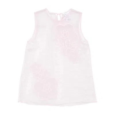 Cecilie Bahnsen Floral-embellished Sleeveless Top In Pink
