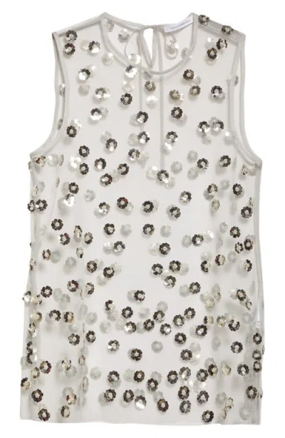 Cecilie Bahnsen Utania Blossom Sheer Tulle Top In Clear