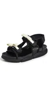 Cecilie Bahnsen Valeria Neoprene Sandals Black/yellow In Black/yellow