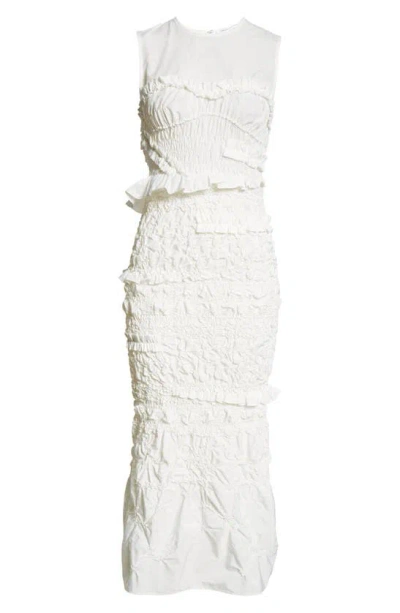 Cecilie Bahnsen White Vanda Midi Dress