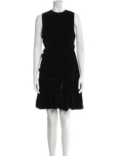 Pre-owned Cecilie Bahnsen Velvet Mini Dress In Black