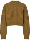 Cecilie Bahnsen Vibeke Fisherman Knit Merino Wool Sweater In Brown
