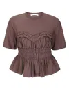Cecilie Bahnsen Vilde T-shirt Jersey In Brown
