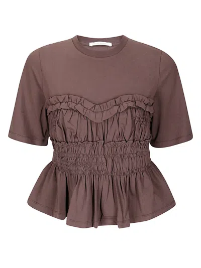 Cecilie Bahnsen Vilde T-shirt Jersey In Brown