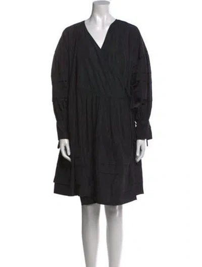 Pre-owned Cecilie Bahnsen V-neck Knee-length Dress In Black