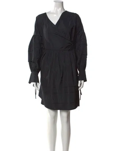 Pre-owned Cecilie Bahnsen V-neck Mini Dress In Black