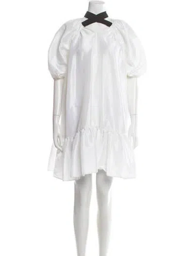 Pre-owned Cecilie Bahnsen V-neck Mini Dress In White