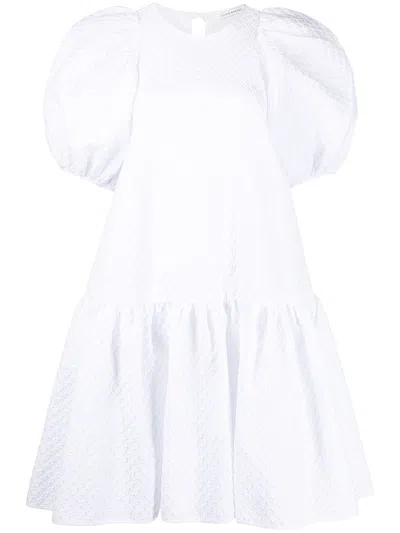 Cecilie Bahnsen Voluminous Puff Sleeve Mini Dress In White