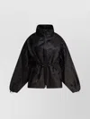 CECILIE BAHNSEN WAIST DRAWSTRING FLORAL HIGH COLLAR TEXTURED JACKET
