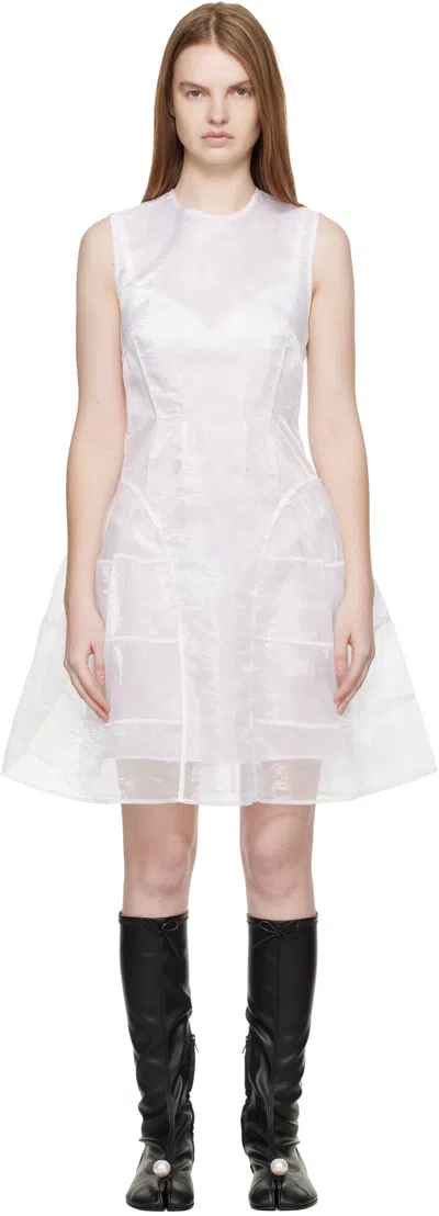 Cecilie Bahnsen White Cbclaudie Minidress In Animal Print