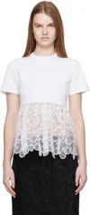 Cecilie Bahnsen Lace-detail T-shirt In White