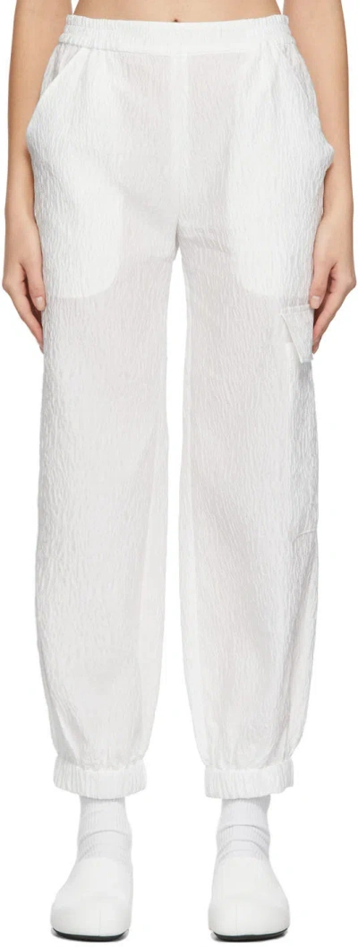 Cecilie Bahnsen White Matelassé Jackson Trousers