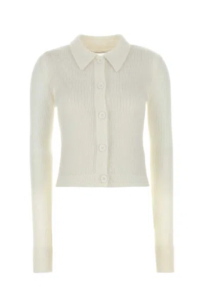CECILIE BAHNSEN WHITE MOHAIR BLEND JAKI CARDIGAN
