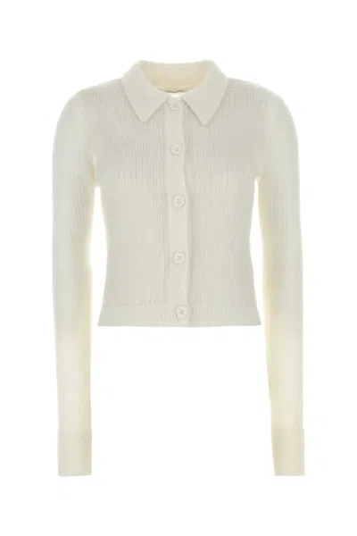 Cecilie Bahnsen White Mohair Blend Jaki Cardigan