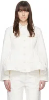 Cecilie Bahnsen Ulanda Peplum Denim Jacket In White