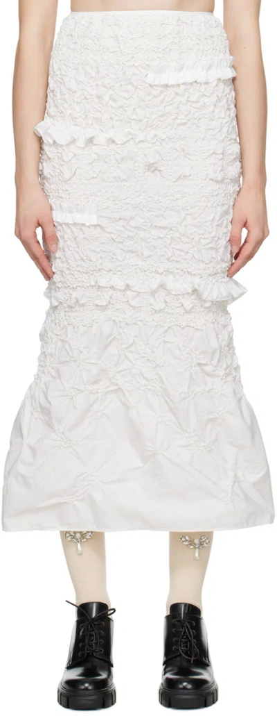 Cecilie Bahnsen White Venus Midi Skirt