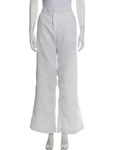 Pre-owned Cecilie Bahnsen Wide Leg Pants In White