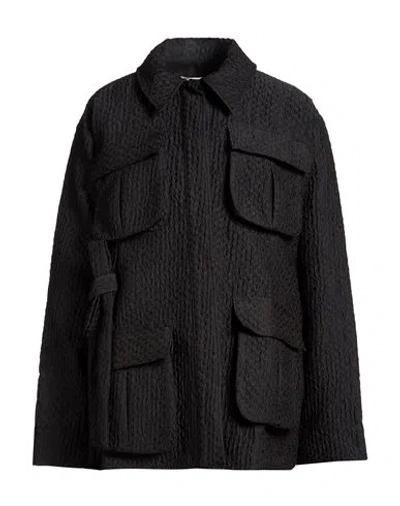 Cecilie Bahnsen Woman Jacket Black Size 6 Polyester, Polyamide