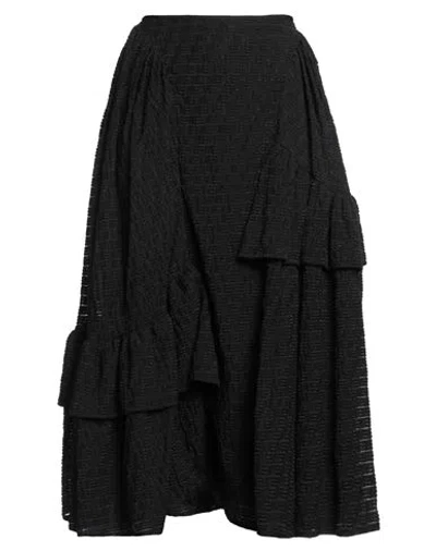 Cecilie Bahnsen Woman Midi Skirt Black Size 8 Cotton, Polyamide
