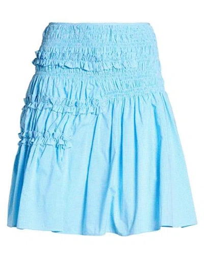 Cecilie Bahnsen Woman Mini Skirt Azure Size 4 Polyester, Polyamide In Blue