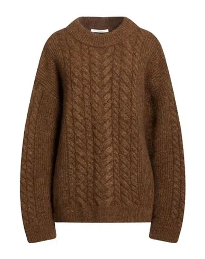 Cecilie Bahnsen Woman Sweater Brown Size M Mohair Wool, Wool, Polyamide, Elastane