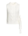 Cecilie Bahnsen Woman Sweater Ivory Size M/l Mohair Wool, Virgin Wool In White