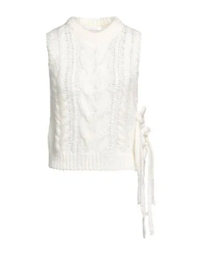 Cecilie Bahnsen Woman Sweater Ivory Size M/l Mohair Wool, Virgin Wool In White