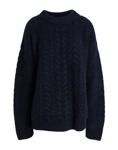 Cecilie Bahnsen Woman Sweater Navy Size S Mohair Wool, Wool, Polyamide, Elastane In Blue