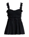 Cecilie Bahnsen Woman Top Black Size 8 Recycled Polyester In Black