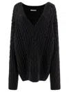 Cecilie Bahnsen "alia" Cable Knit Sweater In Grey