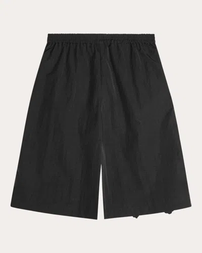 Cecilie Bahnsen Women's Angel Floral Appliqué Recycled Taffeta Longline Shorts In Black