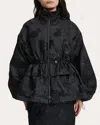 Cecilie Bahnsen Waist Drawstring Floral High Collar Textured Jacket