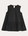Cecilie Bahnsen Women's Asta Recycled Taffeta Peplum Top In Black